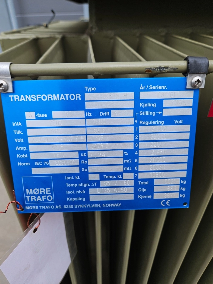 2500kVA - 22 / 0,415kV